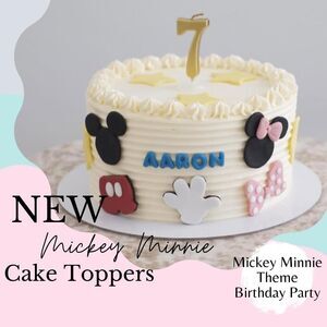 Minnie and Mickey Mouse Fondant Cake Topper Set